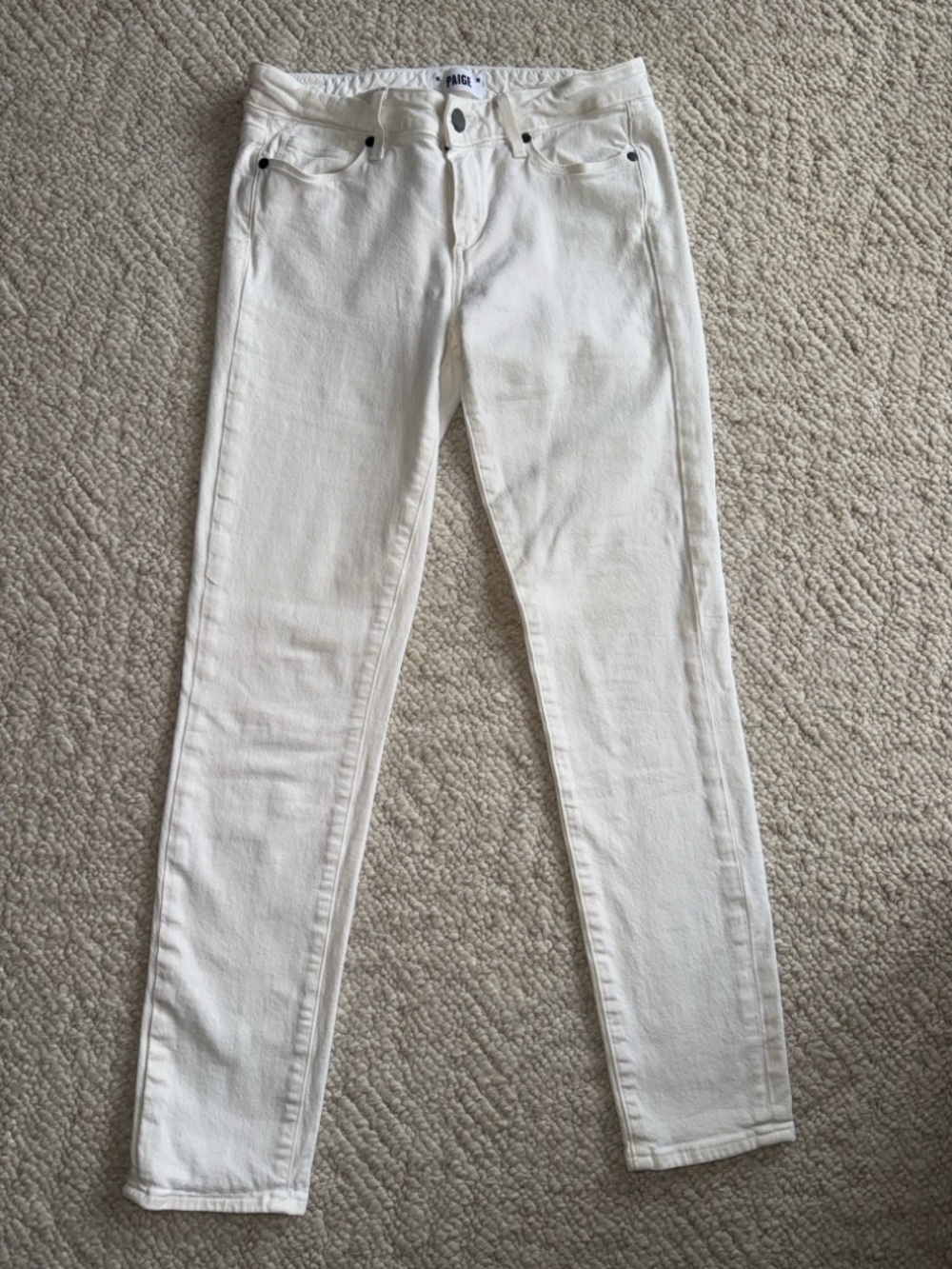 PAIGE White Skyline Ankle Peg Skinny Jeans